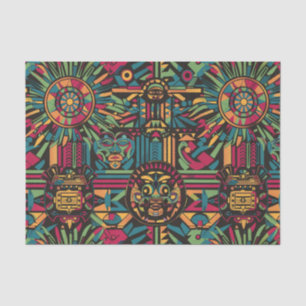 Warm Beige "Eclipsed Suns and Pyramids" Tissue Pap Paper