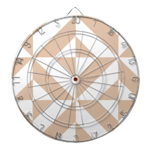 Warm Beige Geometric Deco Cube Pattern Dartboard