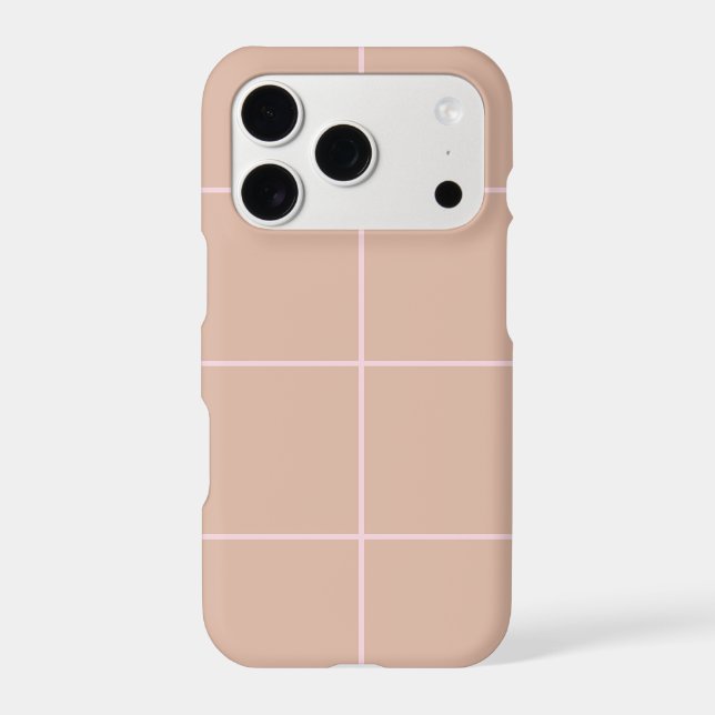 Warm Beige Grid Pattern Minimal Soft Check Design (Back)