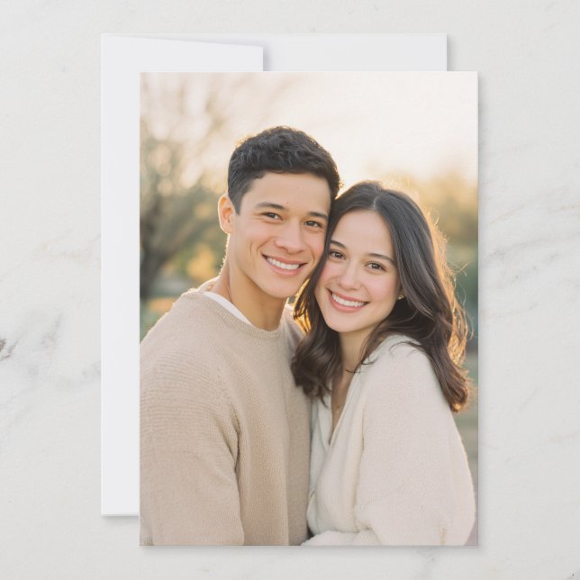 Warm Beige Intimate Photo Invitation (Front)