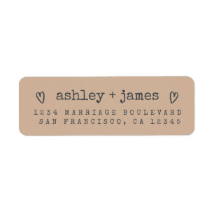 Warm Beige Modern Wedding Return Address Label