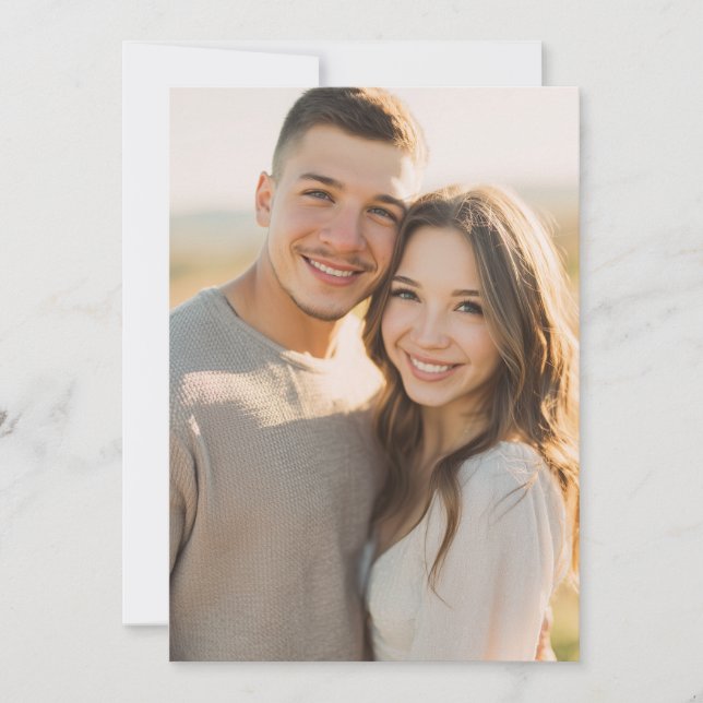Warm Beige Realistic Photo Invitation (Front)