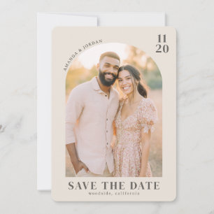 Warm Beige Vintage Photo Save The Date
