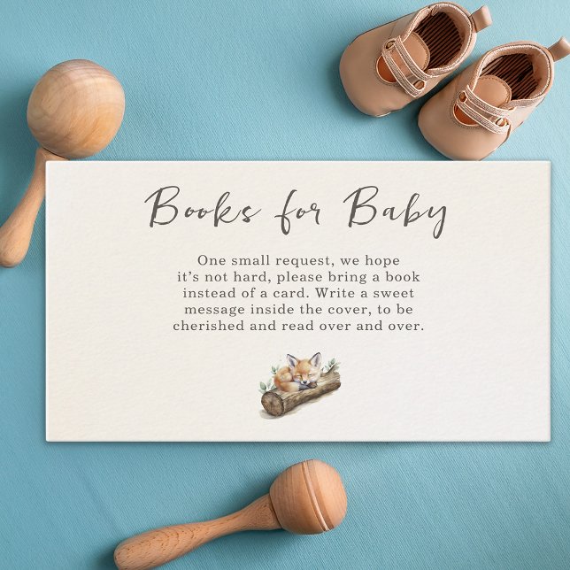 Warm Beige Woodland Fox Books Request Enclosure Card (Creator Uploaded)