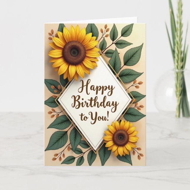 Warm Birthday Floral Card (Front)