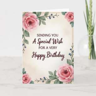 Warm Birthday Floral Watercolor Card