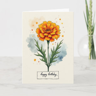 Warm Birthday Orange Bloom Card