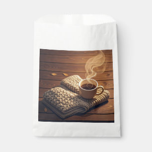 Warm blanket and steamy drink favour bags