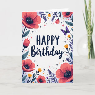 Warm Blossom Birthday Card