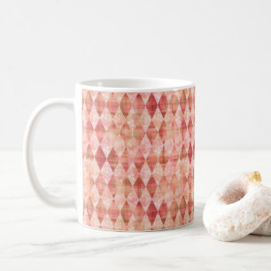 Warm Blush Harlequin Diamond Pattern Coffee Mug