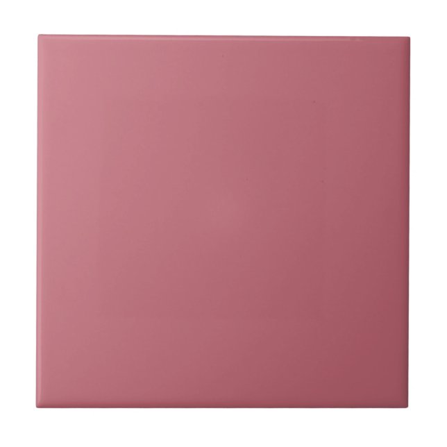 Warm Blush Rose Solid Colour | #c36976 Tile (Front)