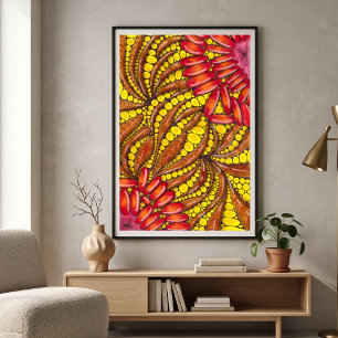 Warm Boho Organic Abstract Maximalist Poster