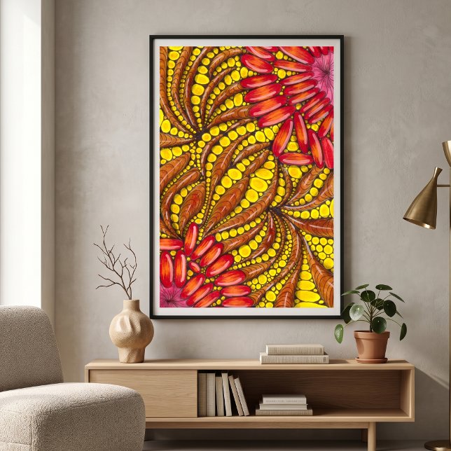 Warm Boho Organic Abstract Maximalist Poster (Creator Uploaded)