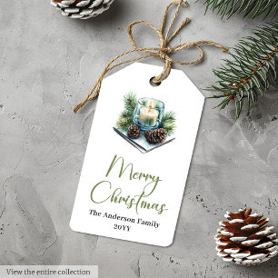 Warm Boho Scandinavian Christmas Eve Gift Tag