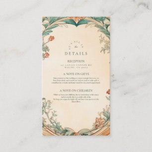 Warm Botanical Frame wedding Enclosure Card