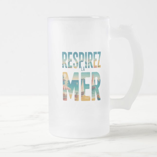 Warm Breeze  Frosted Glass Beer Mug (Right)