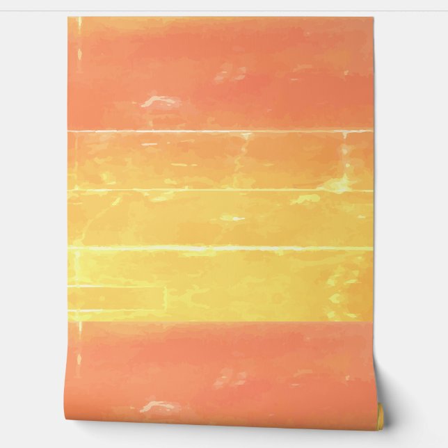 Warm Bright Orange White Abstract Stripes Sunset Wallpaper (Unrolling)