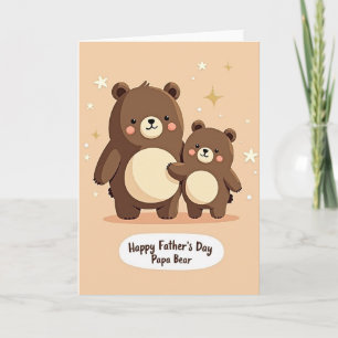 Warm Brown Bear Fathers Day Card