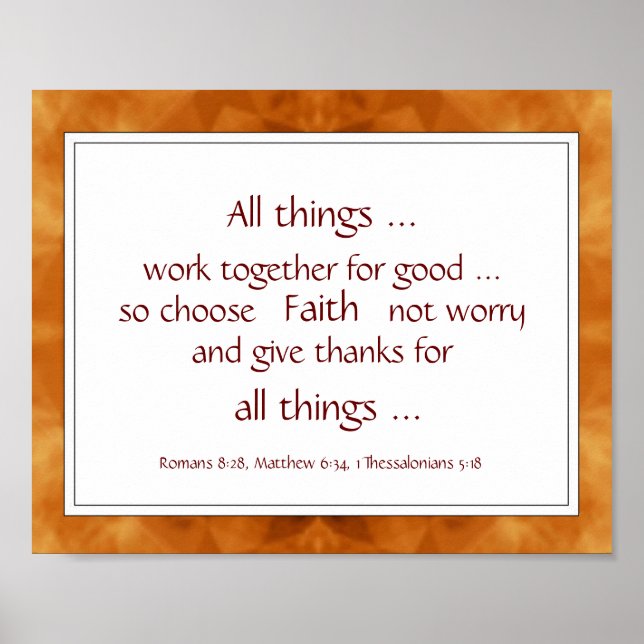 Warm Brown Bible Scripture Encouragement Quotes Poster (Front)