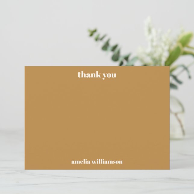 Warm Brown Fall Personalised Bridal Shower Thank You Card (Standing Front)