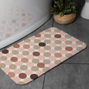 Warm Brown Geometric Bath Mat for Balanced Homes