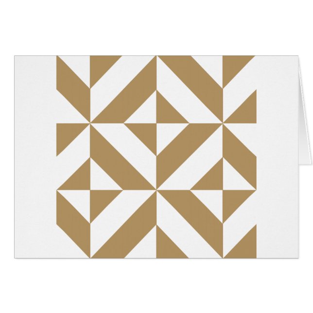 Warm Brown Geometric Deco Cube Pattern (Front Horizontal)