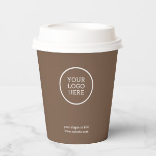Warm Brown Minimalist Business Logo Corporate Paper Cups
