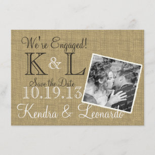 Warm Burlap Rustic Country Save the Date