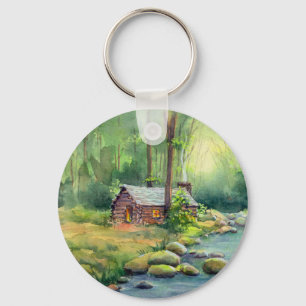 WARM CABIN by SHARON SHARPE Key Ring