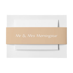 Warm Caramel Brown Invitation Belly Band