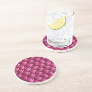 Warm Chic Pink Faux Velvet Coaster
