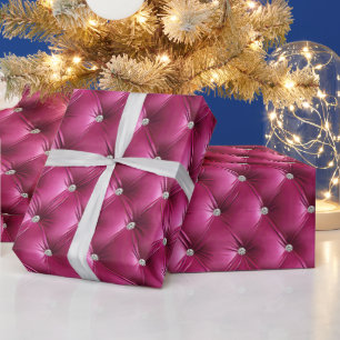Warm Chic Pink Faux Velvet Wrapping Paper