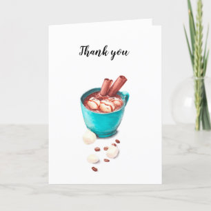 Warm chocolate Thank you greeting card. Card