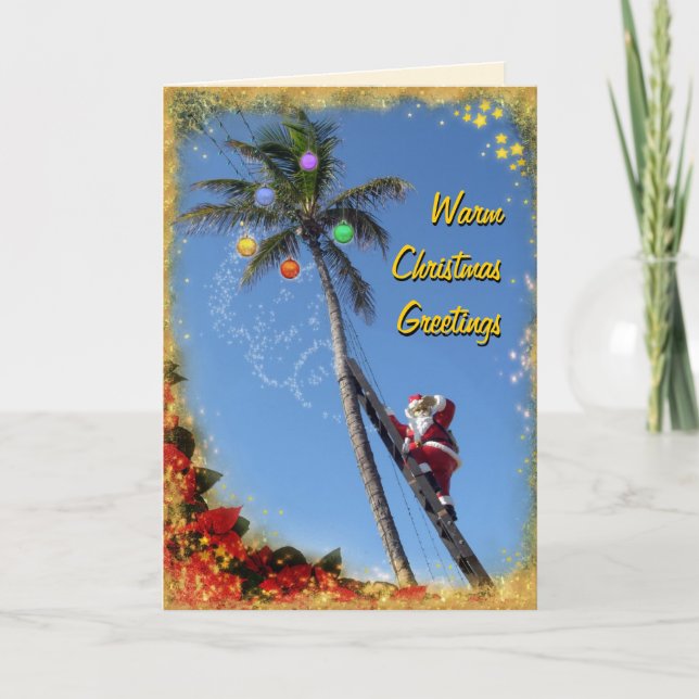 Warm Christmas Greetings Holiday Card (Front)