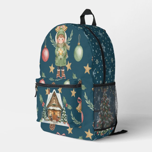 Warm Christmas Magic Custom Gifts for Everyone Printed Backpack (Back Corner Right)