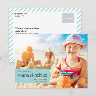 Warm Christmas Photo Holiday Postcard