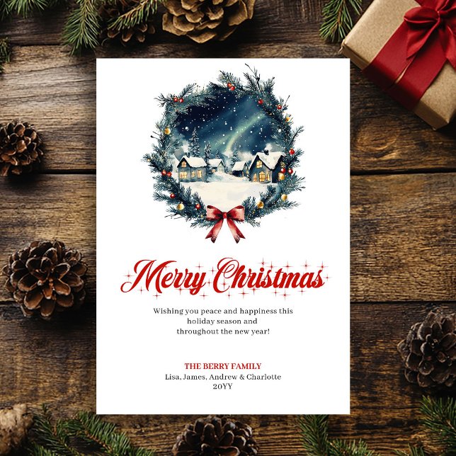 Warm Christmas Scene Watercolor Greeting Card (Warm Christmas Scene Watercolor Greeting Card)