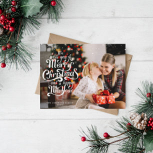 Warm christmas wishes holiday postcard