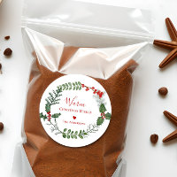 Warm Christmas Wishes, Watercolor Holiday Wreath