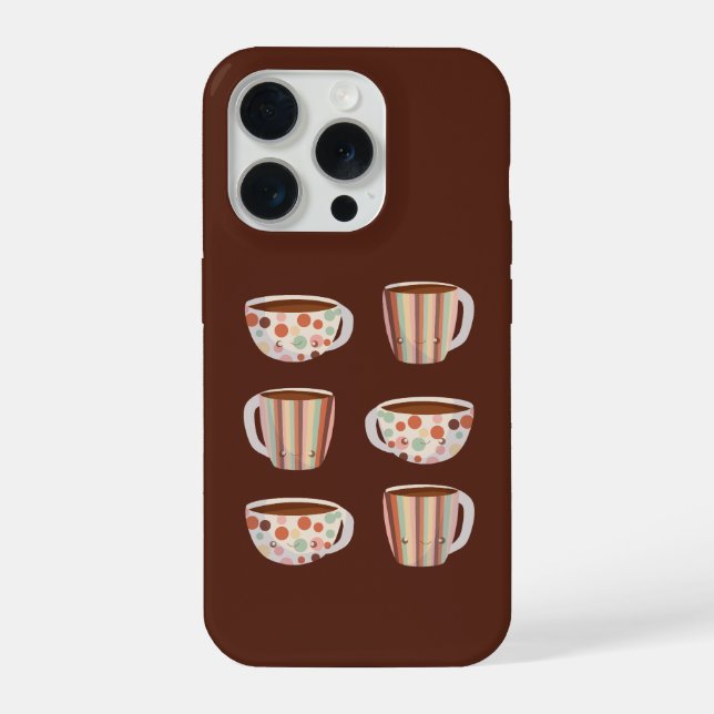 Warm Circle Pattern On Cups Of Coffee iPhone Case (Back)