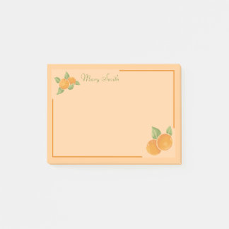 Warm Citrus Orange Border Design Post-it Notes