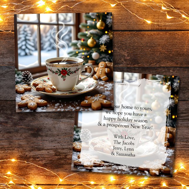 Warm Coffee and Gingerbread Cookies Christmas Card (Creator Uploaded)