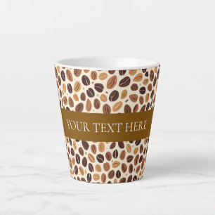 Warm Coffee Bean Roast Tones Seamless Pattern Latte Mug