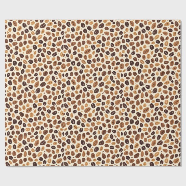 Warm Coffee Bean Roast Tones Seamless Pattern Wrapping Paper (Flat)