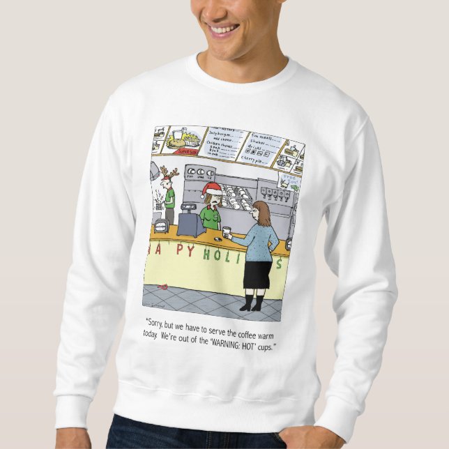Warm Coffee Cartoon Sweatshirt (Front)