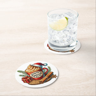 Warm Coffee Vibes Sublimation Design Round Paper Coaster