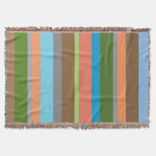 Warm color tones striped Throw Blanket