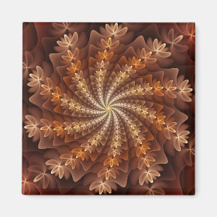 Warm Colors, Modern Abstract Fractal Art Pattern Magnet