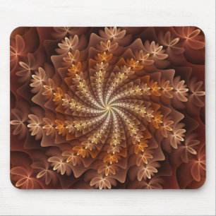 Warm Colors, Modern Abstract Fractal Art Pattern Mouse Mat