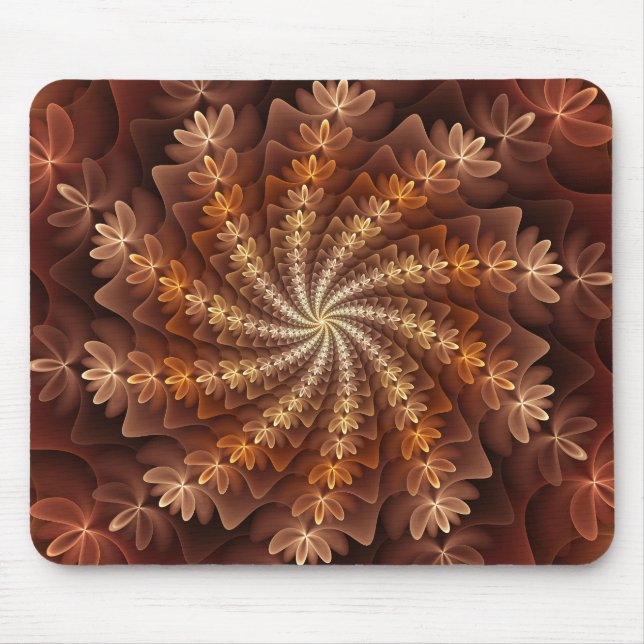 Warm Colors, Modern Abstract Fractal Art Pattern Mouse Mat (Front)